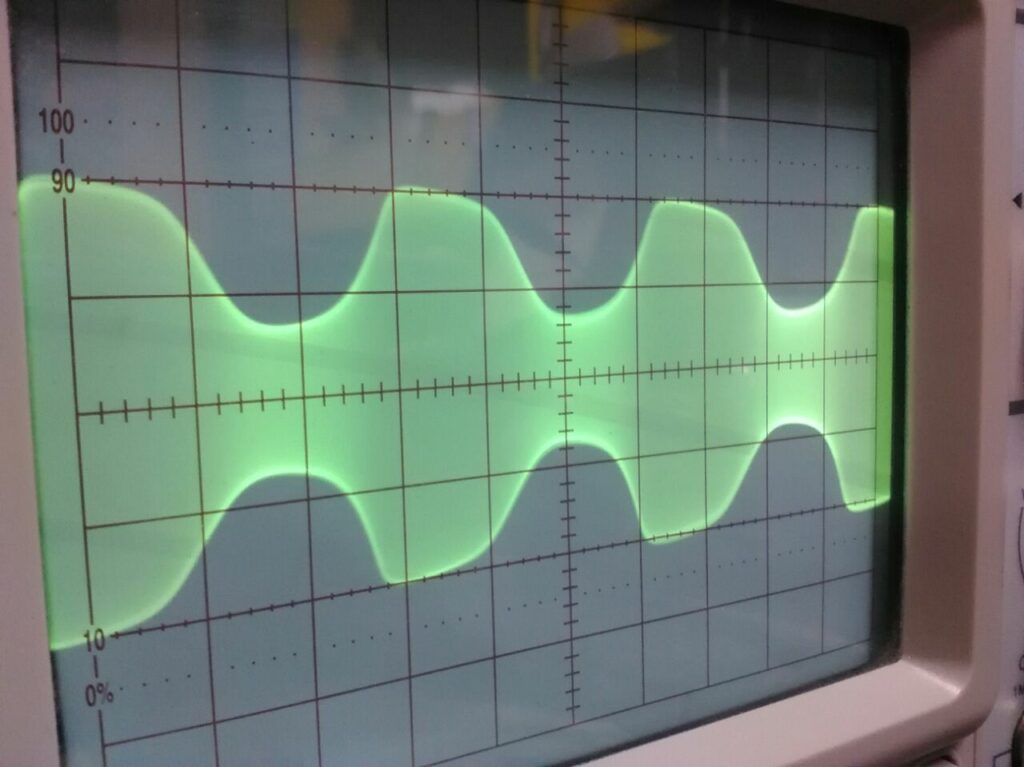 Forma de onda modulada del transmisor con PCL805