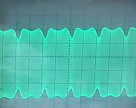 Forma de onda modulada del transmisor